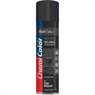 Spray Chemicolor Geral Preto Brilh.400Ml . / Kit C/ 6 LT