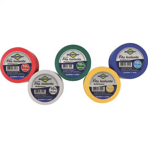 Fita Isolante Brasfort 5M Com 6 Cores 8387 Fita Isolante Brasfort 5M Com 6 Cores 8387
