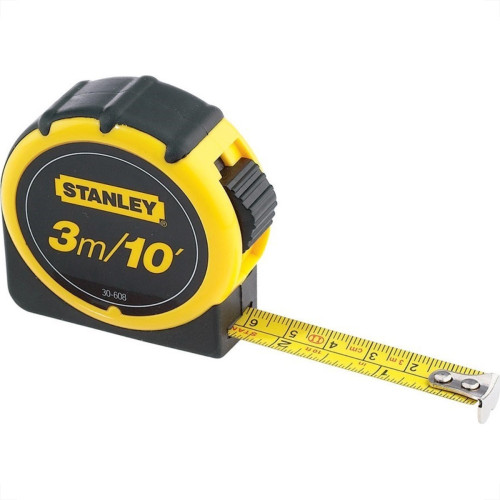 Trena Stanley 3M Emborrachada Com Trava 30-608 Trena Stanley 3M Emborrachada Com Trava 30-608
