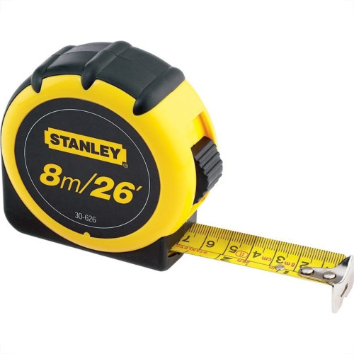Trena Stanley 8M Emborrachada Com Trava 30-626 Trena Stanley 8M Emborrachada Com Trava 30-626
