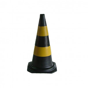 Cone Rigido Prosafety Plastico Preto/Amarelo 50Cm Wps1915
