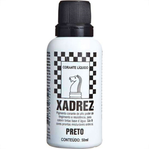 Corante Xadrez Preto 50Ml Para Tinta - Kit C/12 Corante Xadrez Preto 50Ml Para Tinta - Kit C/12