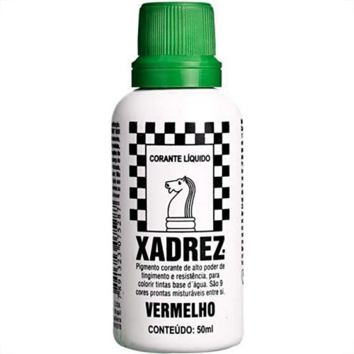 Corante Xadrez Verde 50Ml Para Tinta - Kit C/12 Corante Xadrez Verde 50Ml Para Tinta - Kit C/12