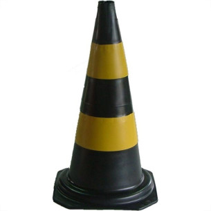 Cone Rigido Prosafety Plastico Preto/Amarelo 70Cm Wps1917