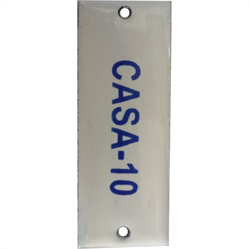Placa Esmaltada Caiado 3X8 Casa 10 Placa Esmaltada Caiado 3X8 Casa 10