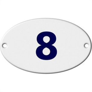 Numero Oval Chapa Esmaltado Caiado 8 - Kit C/10