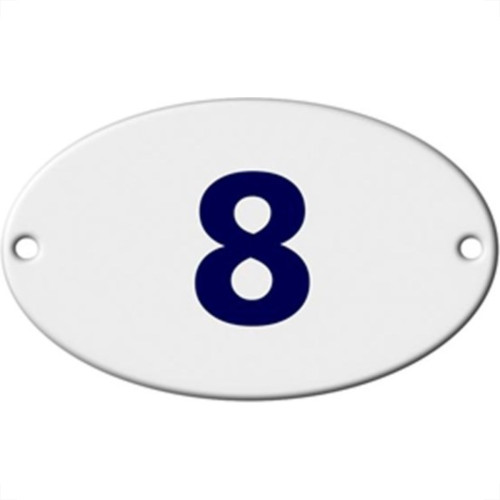 Numero Oval Chapa Esmaltado Caiado 8 - Kit C/10