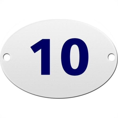 Numero Oval Chapa Esmaltado Caiado 10 - Kit C/10