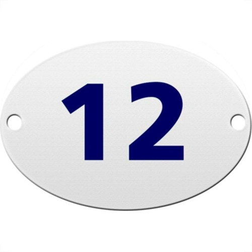 Numero Oval Chapa.Esmaltado.Caiado 12 - Kit C/10