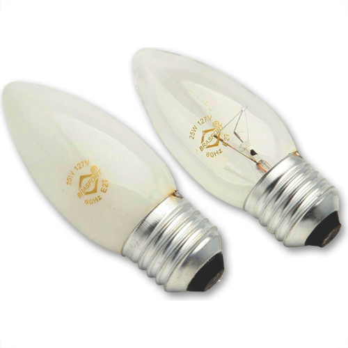 Lampada Vela 35 Brasfort Clara E27 25 X 127 8507 - Kit C/10 Lampada Vela 35 Brasfort Clara E27 25 X 127 8507 - Kit C/10