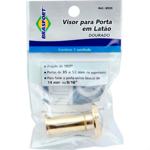 Visor Para Porta Brasfort Dourado 8535 Visor Para Porta Brasfort Dourado 8535