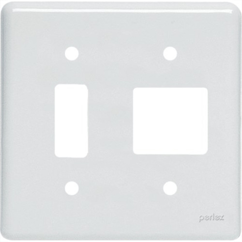 Placa Perlex Branca 4X4 (1 Saida+2 Saida) 23Pl12 Placa Perlex Branca 4X4 (1 Saida+2 Saida) 23Pl12