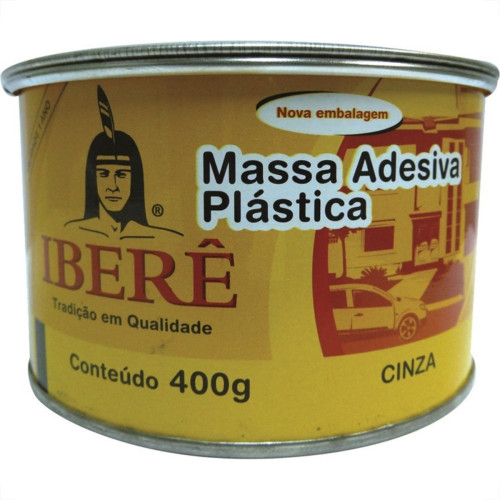 Massa Plastica Ibere 400G Cinza Com Catalizador - Kit C/12 Massa Plastica Ibere 400G Cinza Com Catalizador - Kit C/12
