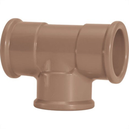 Tee Marrom Amanco Liso/Liso/Liso 32Mm 10297/11836 - Kit C/25 Tee Marrom Amanco Liso/Liso/Liso 32Mm 10297/11836 - Kit C/25