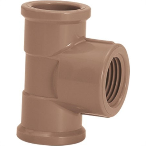 Tee Marrom Amanco Liso/Liso/Rosca 20Mm X 1/2'' 10320/11846 - Kit C/50 Tee Marrom Amanco Liso/Liso/Rosca 20Mm X 1/2'' 10320/11846 - Kit C/50