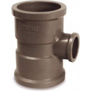 Tee Marrom Tigre Liso Liso Liso Reducao 40Mmx25Mm - Kit C/10