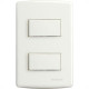 Conjunto Siena 4X2 Branco Com Placa (1Simples+1Paralelo Horizontal) 6522