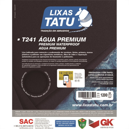 Lixa Dagua Tatu 100 Hidrolix T24501000050 - Kit C/50 Lixa Dagua Tatu 100 Hidrolix T24501000050 - Kit C/50