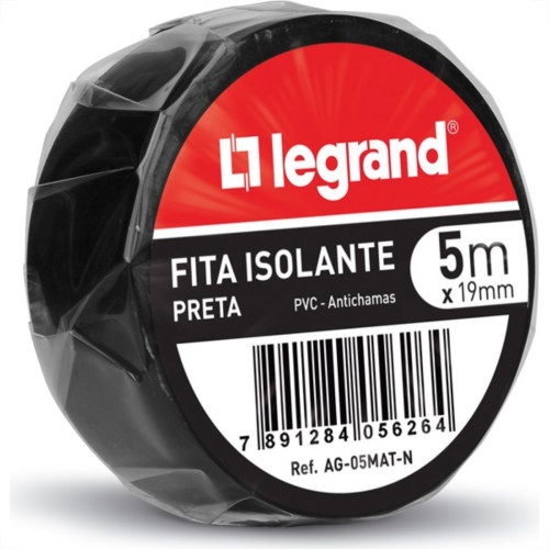 Fita Isolante Legrand 5M X 19Mm Ag-05Mat-N - Kit C/10 Fita Isolante Legrand 5M X 19Mm Ag-05Mat-N - Kit C/10