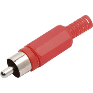 Plug Adaptador Rca Vermelho 590 - Kit C/10  Plug Adaptador Rca Vermelho 590 - Kit C/10