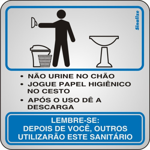 Placa Sinalizacao Aluminio 15X15 ''Procedimento Sanitario Masculino'' 120Aj Placa Sinalizacao Aluminio 15X15 ''Procedimento Sanitario Masculino'' 120Aj