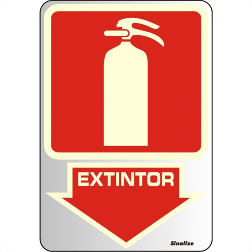 Placa Sinalizacao Aluminio 16X23 ''Extintor'' Fluorescente 150Aj Placa Sinalizacao Aluminio 16X23 ''Extintor'' Fluorescente 150Aj