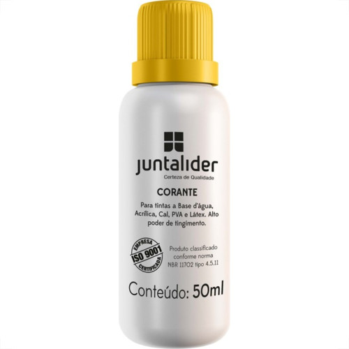 Corante Juntalider Amarelo 50Ml Para Tinta - Kit C/12 Corante Juntalider Amarelo 50Ml Para Tinta - Kit C/12