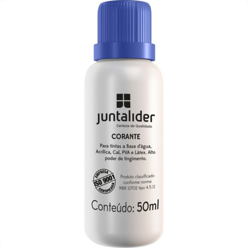 Corante Juntalider Azul 50Ml Para Tinta - Kit C/12 Corante Juntalider Azul 50Ml Para Tinta - Kit C/12