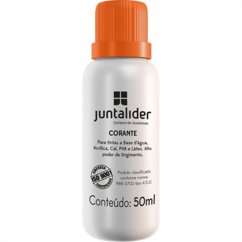 Corante Juntalider Laranja 50Ml Para Tinta - Kit C/12 Corante Juntalider Laranja 50Ml Para Tinta - Kit C/12