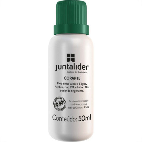 Corante Juntalider Verde 50Ml Para Tinta - Kit C/12 Corante Juntalider Verde 50Ml Para Tinta - Kit C/12