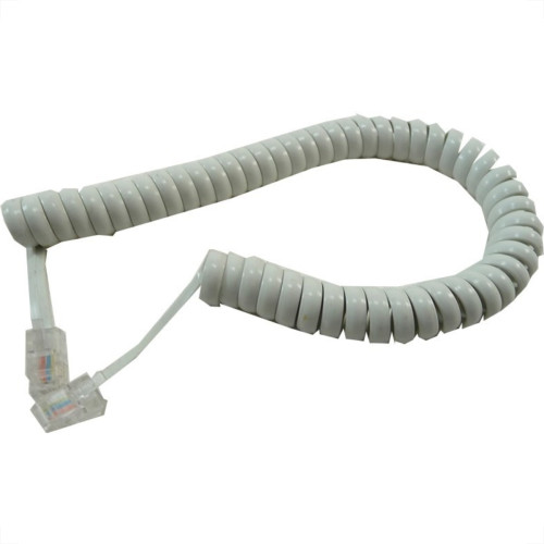 Cabo Fone Espiral Jack/Jack 2M Branco 989 Cabo Fone Espiral Jack/Jack 2M Branco 989