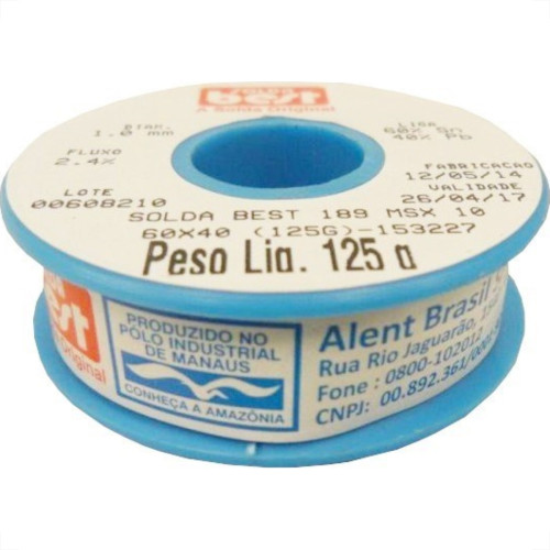 Solda Best Carretel 1,0Mm Azul 125G 153227 Solda Best Carretel 1,0Mm Azul 125G 153227