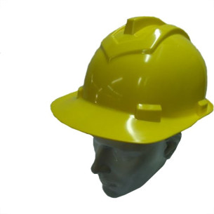 Capacete Com Carneira Ledan Plastico Amarelo 2531