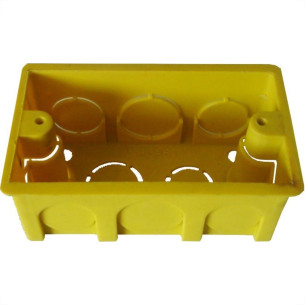 Caixinha Luz Plastica 4X2 Ivasa/Mondiale Amarela - Kit C/100