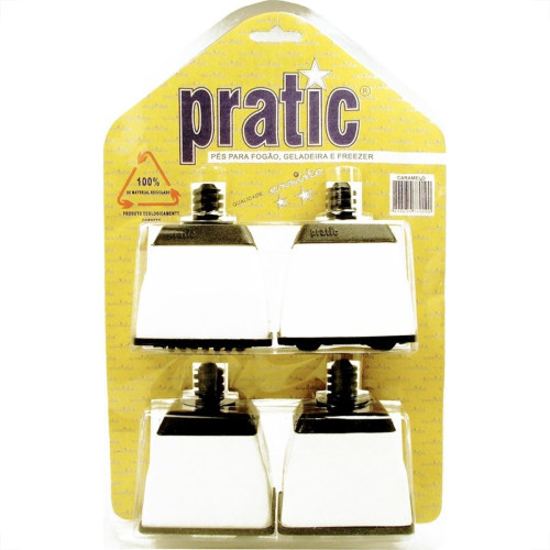 Pe Geladeira/Fogao Plastico Quadrado Luxo Pratic Branco Pe Geladeira/Fogao Plastico Quadrado Luxo Pratic Branco