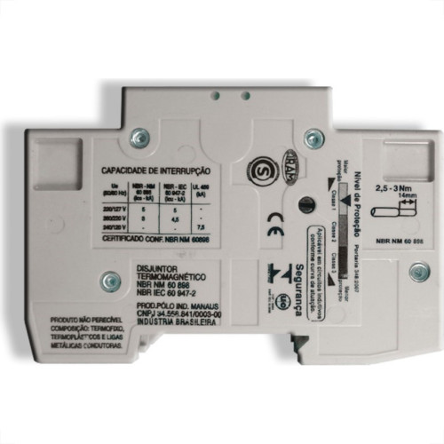 Disjuntor Siemens Din Tripolar 4A A7B10000046408 Disjuntor Siemens Din Tripolar 4A A7B10000046408
