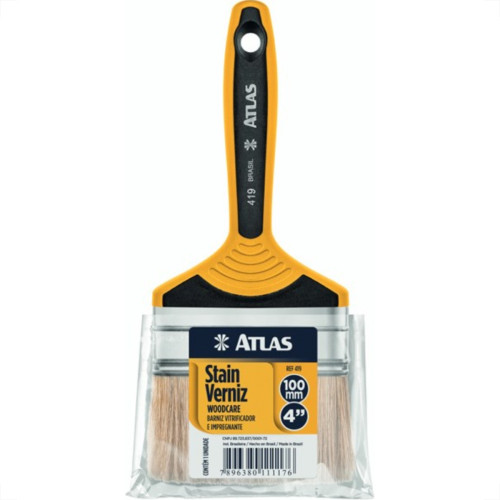 Pincel Trincha Pintura Atlas Dupla 4'' 419/9 - Kit C/12 Pincel Trincha Pintura Atlas Dupla 4'' 419/9 - Kit C/12