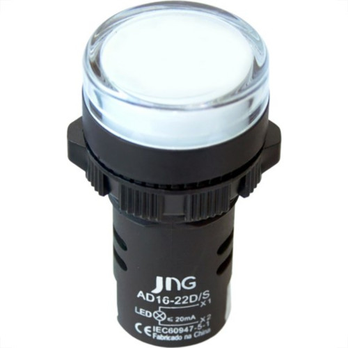 Sinaleiro Jng ''Led'' Plastico Ad16-22 220V Branco 52073 - Kit C/10