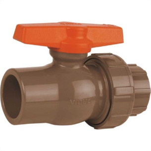 Registro Esfera Pvc Viqua Com Uniao 25Mm  Registro Esfera Pvc Viqua Com Uniao 25Mm