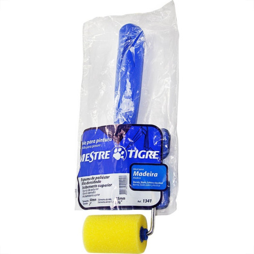 Rolo Espuma Tigre Amarelo 05Cm Com Cabo Rolo Espuma Tigre Amarelo 05Cm Com Cabo