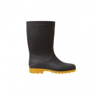 Bota Calformax Preta Solado Amarelo (Cano Medio)43/44 Cmpa509 S/F