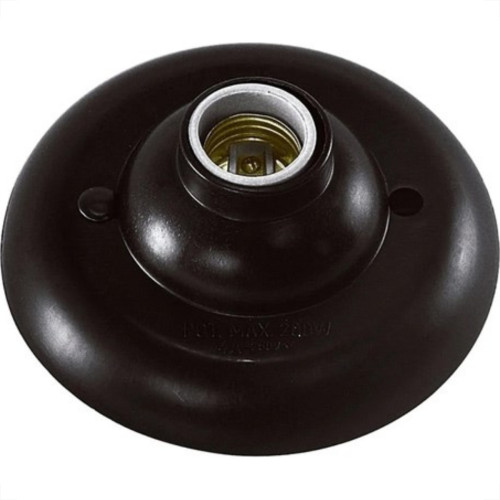 Plafonier Pvc Interneed Preto Redondo Soquete Porcelana E27 11156 Plafonier Pvc Interneed Preto Redondo Soquete Porcelana E27 11156