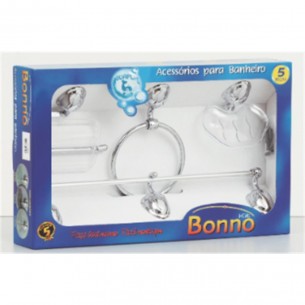 Acessorio Wc Aquaplas Bonno Cromado/Cristal 5 Pecas 4030111