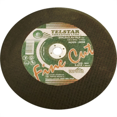 Disco De Corte Para Inox Telstar 10 X 2,4Mm X 3/4 306213 - Kit C/5 Disco De Corte Para Inox Telstar 10 X 2,4Mm X 3/4 306213 - Kit C/5