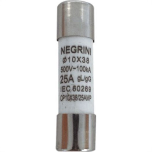 Fusivel Cartucho Porcelana Negrini 10,3X38 25,0A Cp 10X38/25 - Kit C/10