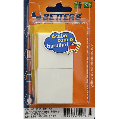 Calco Eva Auto Adesivo Quadrado Branco 40 X 40 X 3Mm 10 Pecas 027 Bribts000071 Calco Eva Auto Adesivo Quadrado Branco 40 X 40 X 3Mm 10 Pecas 027 Bribts000071