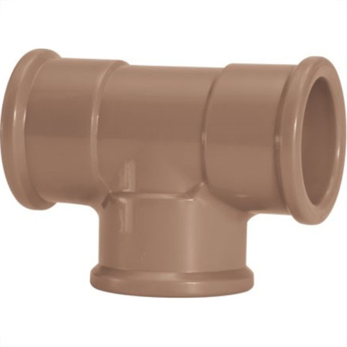 Tee Marrom Amanco Liso/Liso/Liso 75Mm 10012/11840 - Kit C/5 Tee Marrom Amanco Liso/Liso/Liso 75Mm 10012/11840 - Kit C/5