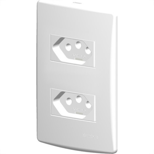 Conjunto Siena 4X2 Branco Com Placa (2Tomadas 10A-V) 6083 Conjunto Siena 4X2 Branco Com Placa (2Tomadas 10A-V) 6083