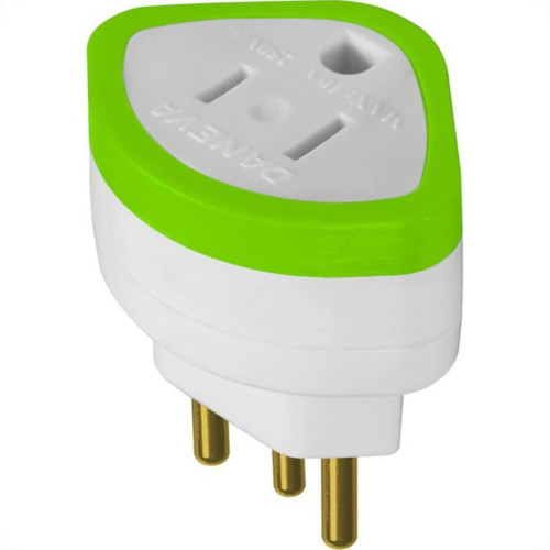 Pino Adaptador (Entrada =3 Redondo/Saida =2 Chato+Redondo) Daneva 10A Branco Dn1630 - Kit C/12 Pino Adaptador (Entrada =3 Redondo/Saida =2 Chato+Redondo) Daneva 10A Branco Dn1630 - Kit C/12