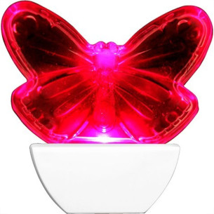 Abajur Noturno Brasfort Led Borboleta 127V Rosa 8855